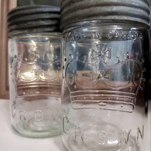 Vintage Crown Mason Jars